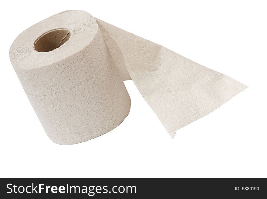 Toilet paper isolated on the white background