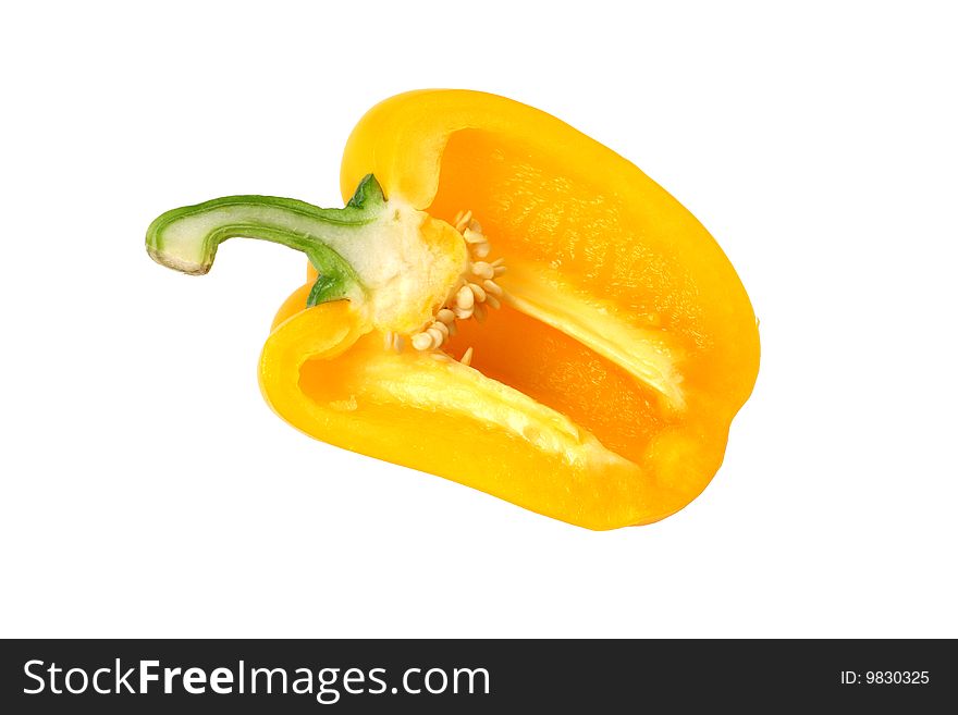 Detail of isolated peppers on the white background