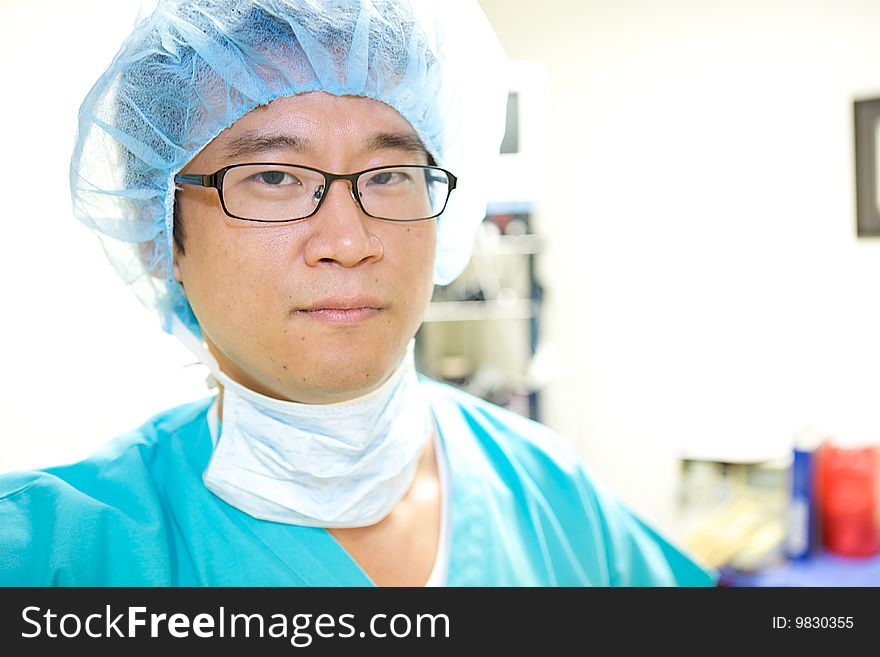 An Asian Doctor Working in a Hospital