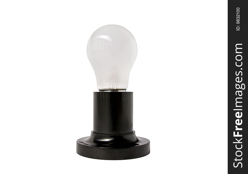 Electric mat lamp in the socket, isolated on white. Clipping path included. Electric mat lamp in the socket, isolated on white. Clipping path included