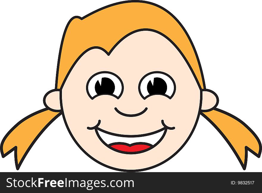 Vector illustration of a smiling girl
