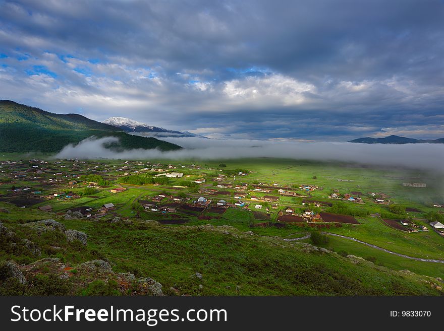 Village in mountains