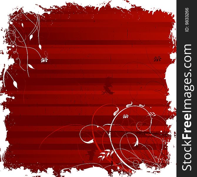 Dark red grunge floral background. Dark red grunge floral background