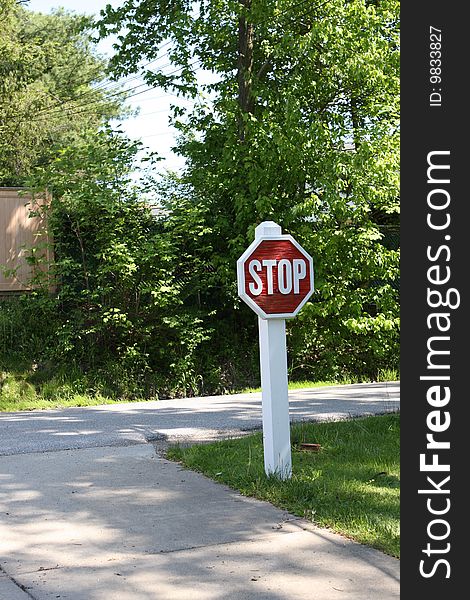 The sign Stop on the road