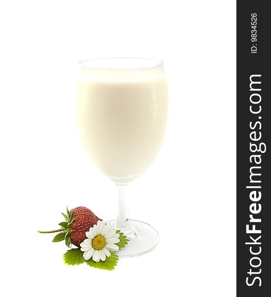 Strawberry milkshake isolated on white. Strawberry milkshake isolated on white