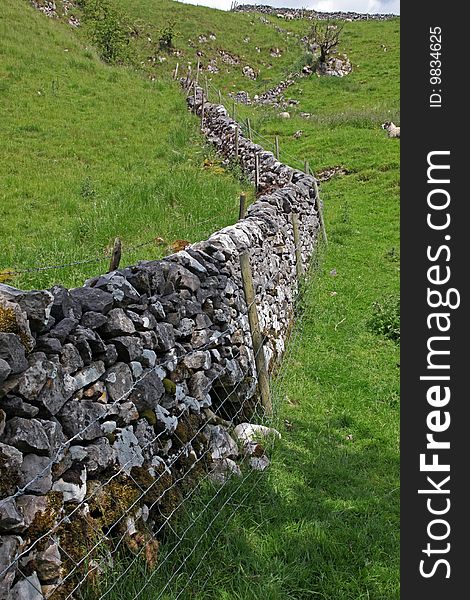 Dry Stone Wall In Derbyshire England