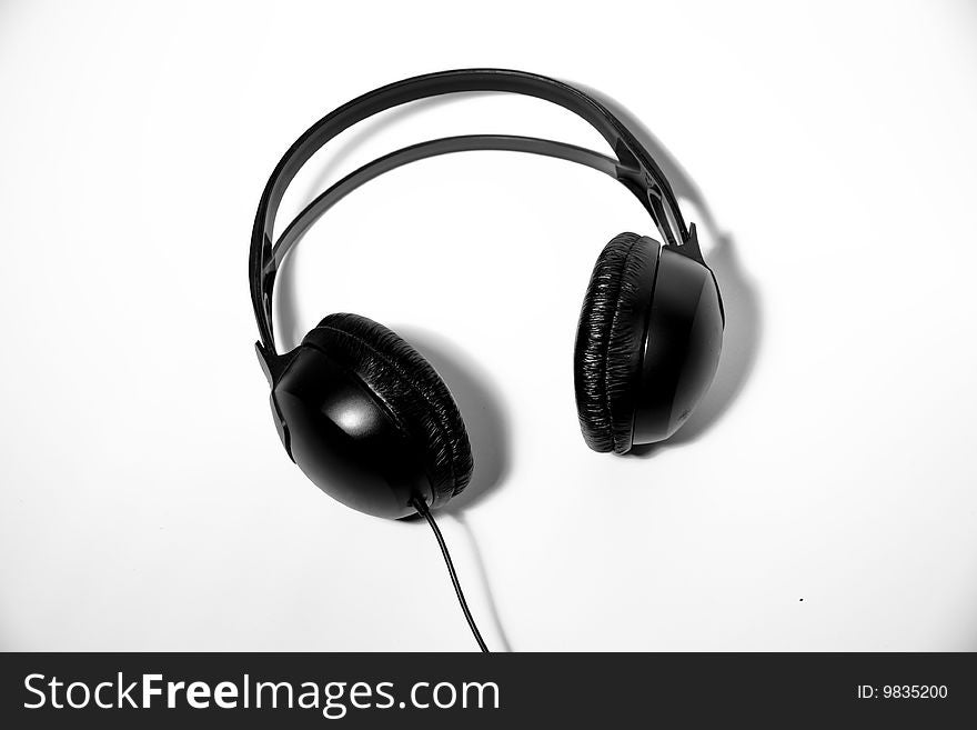 Black massive headphones, play the music!