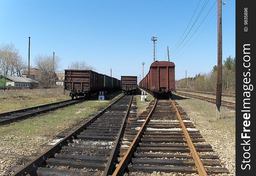 Old railway cargo wagons.
Ukraine.
April 2009. Old railway cargo wagons.
Ukraine.
April 2009.