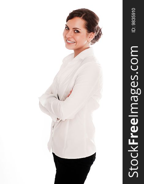 Businesswoman  on a white background