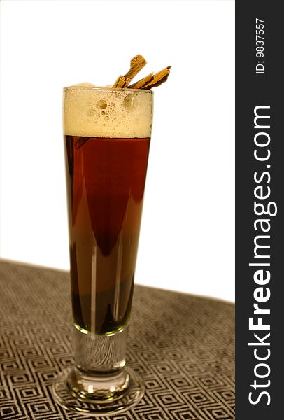 German dark beer punch with cinnamon