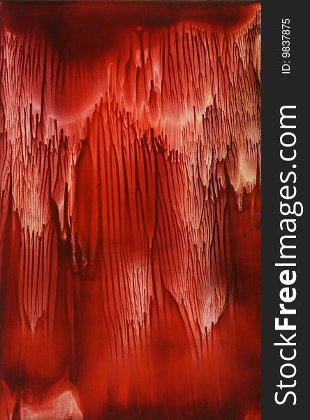 Abstract encaustic painting of fiery stalactites in cavern. Abstract encaustic painting of fiery stalactites in cavern.