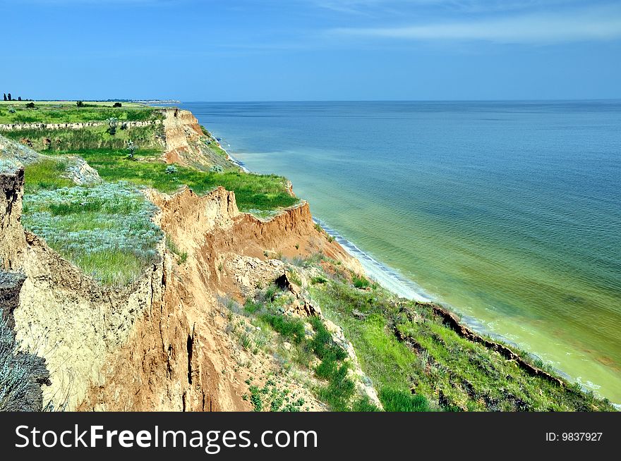 Steep coast of Black sea is not far from Odessa