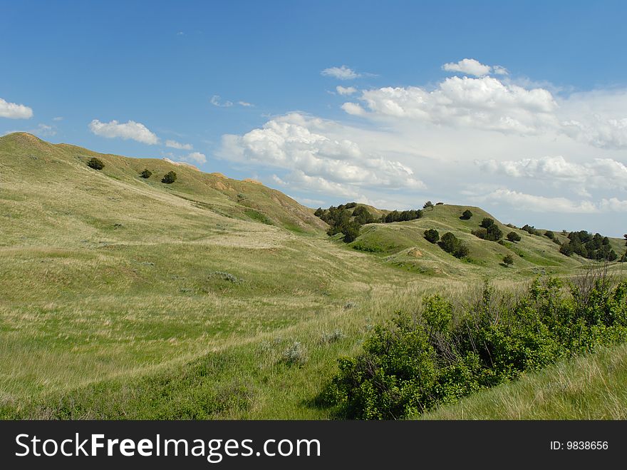 Cloudy sky over the badlands of South Dakota