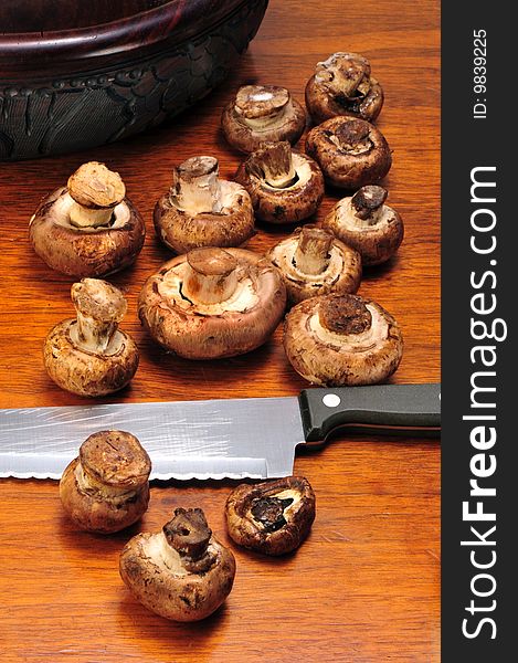 Cutting Mushrooms