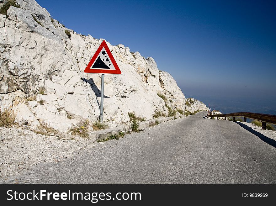 Winding road leading to Sv. Jure top on Biokovo Mountain in Croatia. Winding road leading to Sv. Jure top on Biokovo Mountain in Croatia