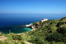 Stone House Above A Beach On Sea Coast Stock Photography Stone House Above A Beach On Sea Coast Stock Photography