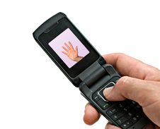 Mobile Phone With Picture Of High Five Gesture Royalty Free Stock Images Mobile Phone With Picture Of High Five Gesture Royalty Free Stock Images
