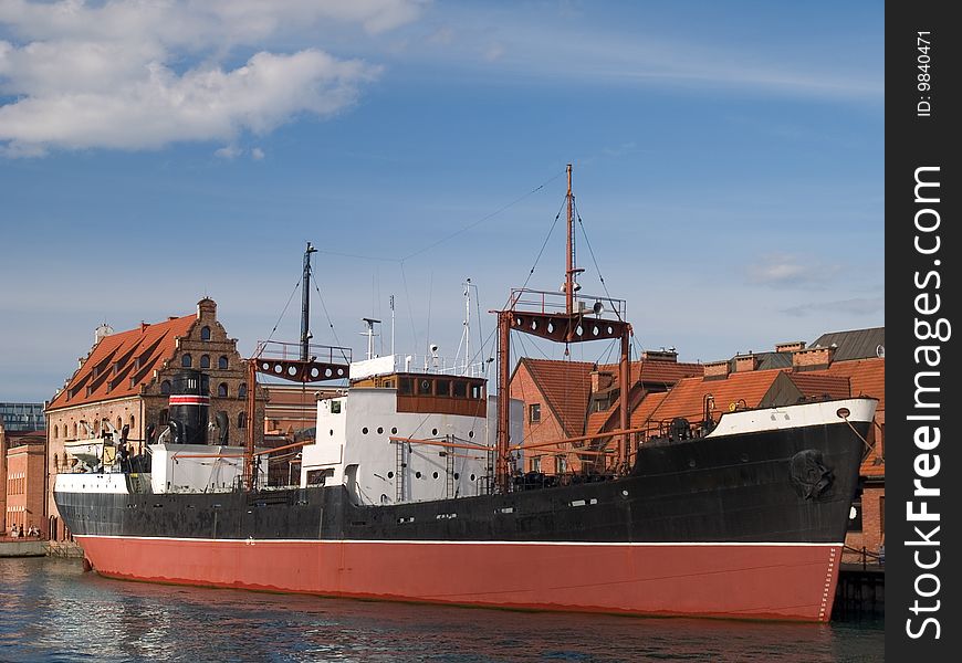 A first ship build in Poland after WWII. A first ship build in Poland after WWII.