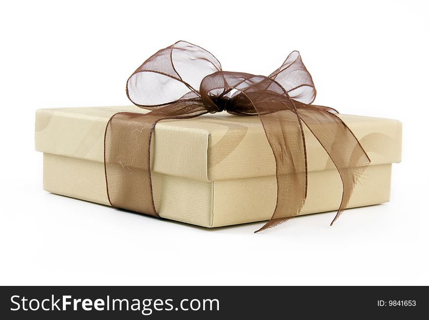Paper box gift isolated on a white background