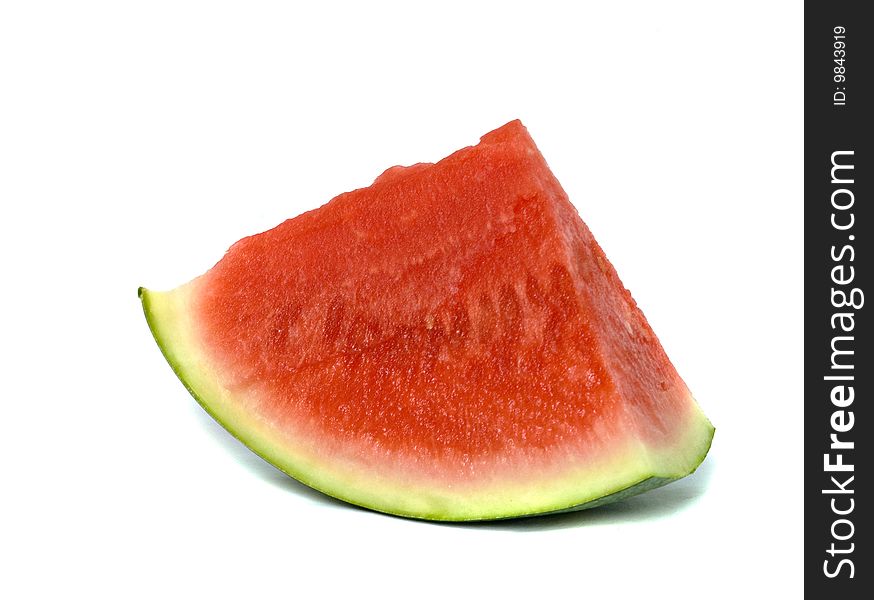 Watermelon segment isolated on white background