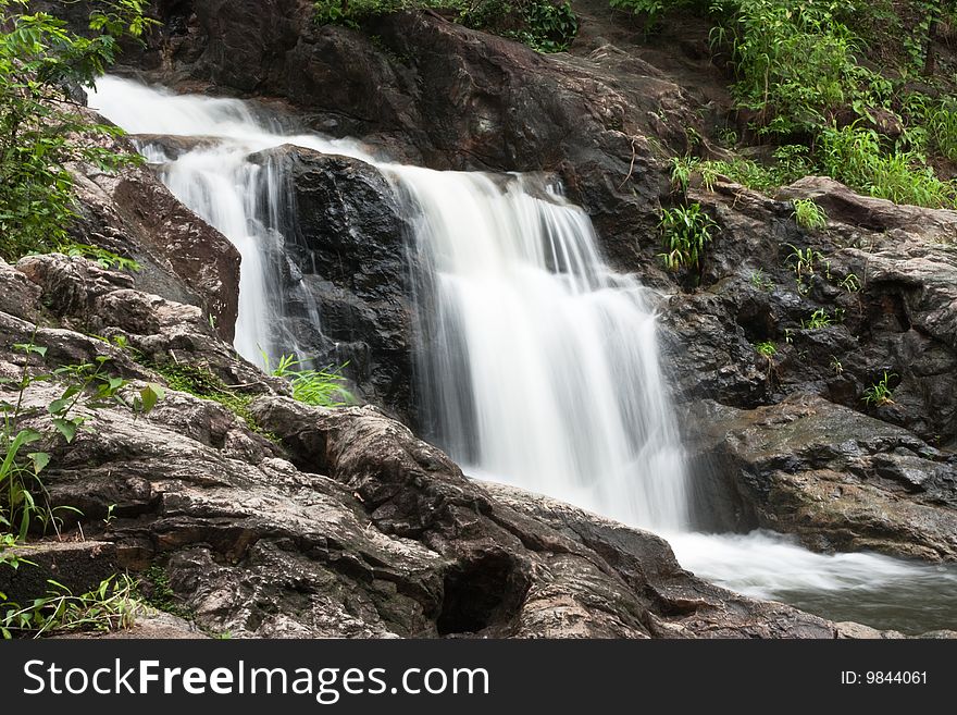 Waterfall In Tropical Forest