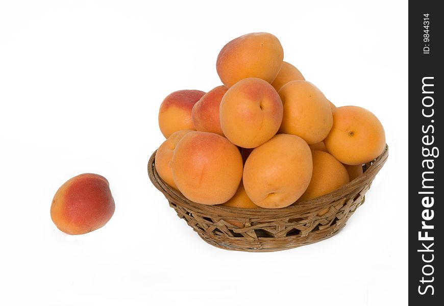 Basket With Pile Of Apricots