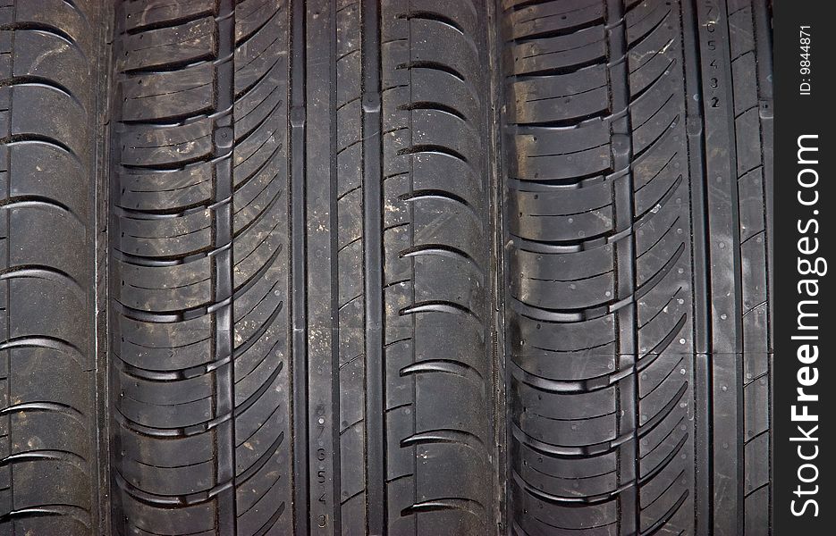Close-up of car tire to background