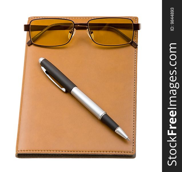 Daily Planner With Glasses  On White