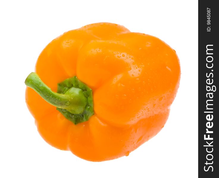 Orange paprika isolated on white