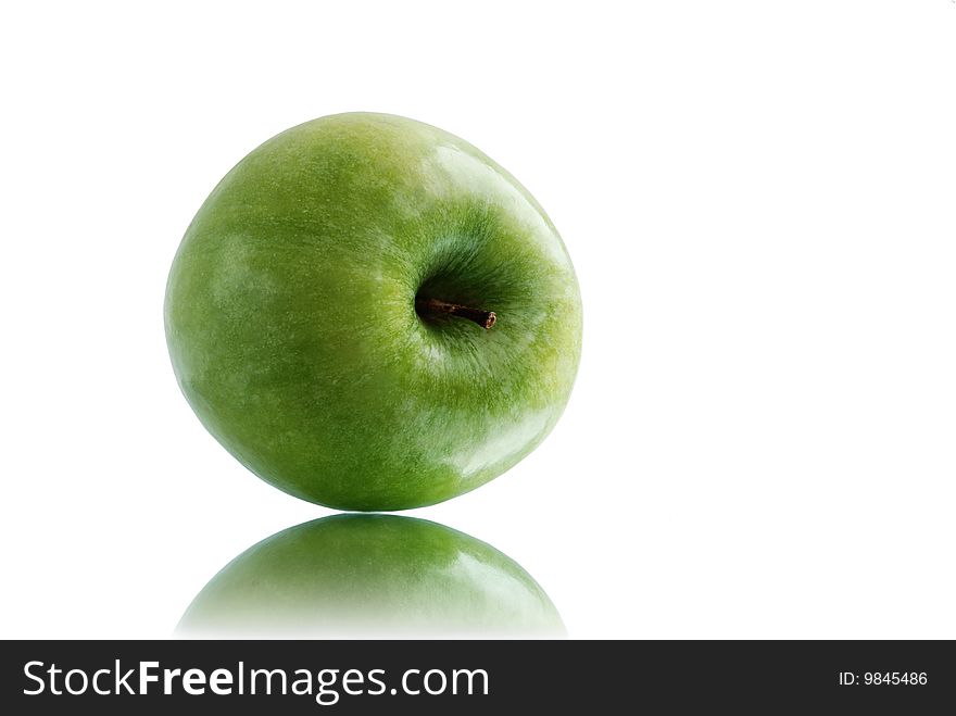 Green Apple On White Background