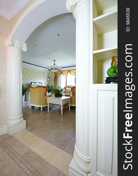 Bright and comfortable house with arched entry.