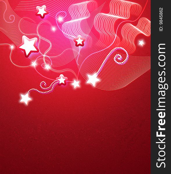 Abstract red background with stars, space for text. Abstract red background with stars, space for text