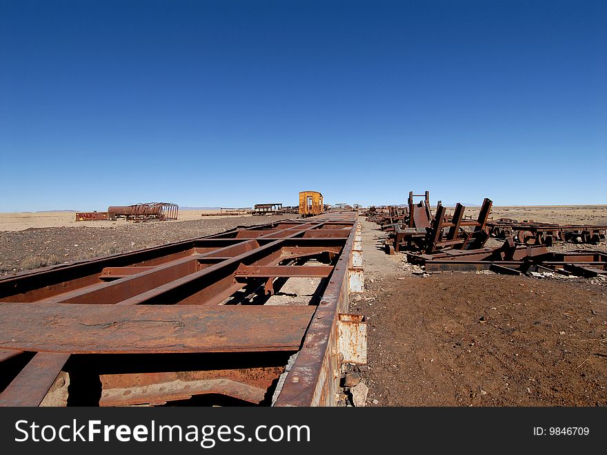 Old abandoned train in Bolivia,