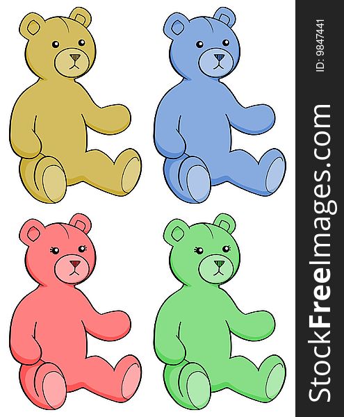 Plain teddy bears with color selections for boy and girl. Plain teddy bears with color selections for boy and girl.