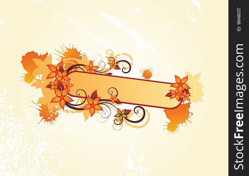 Autumn floral frame with place for text