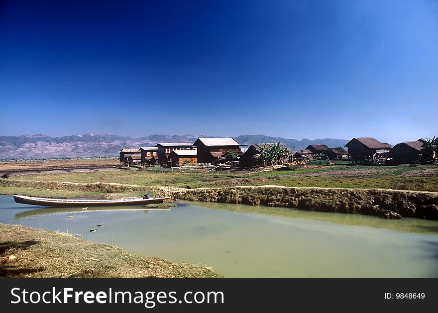 Small village near Inle Lake in Myanmar. Small village near Inle Lake in Myanmar