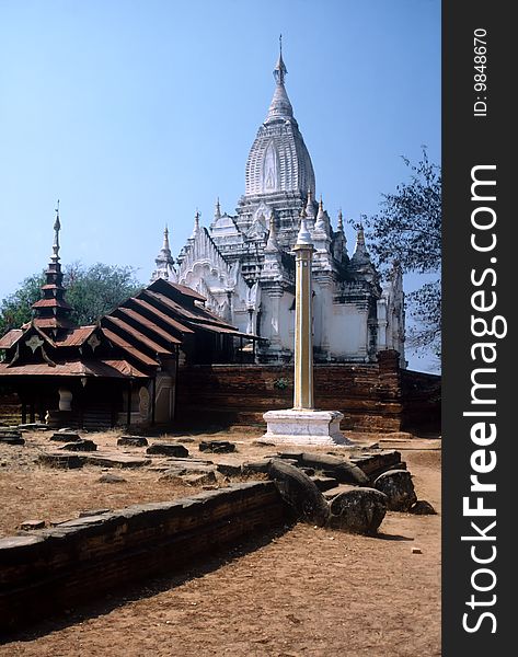 White Stone Temple in Bagan Area,Myanmar. White Stone Temple in Bagan Area,Myanmar