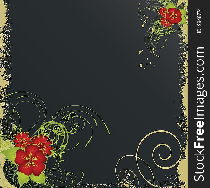 Nice flower grunge background. Vector illustration for your text