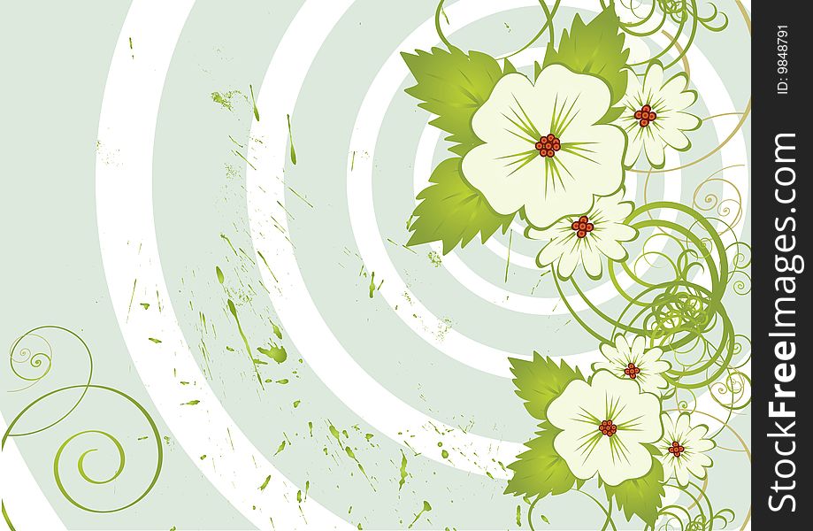 Nice flower grunge background. Vector illustration for your text