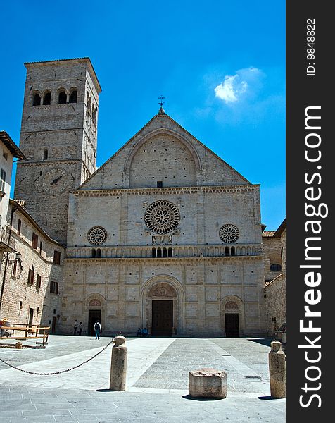 The Cathedral of Assisi and its bell tower