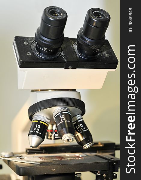Photo of a Microscope With background soft lighten