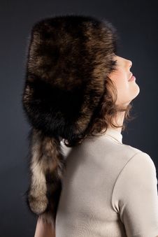 Woman In A Fur Hat Stock Image