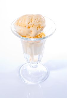 Vanilla Ice Cream In Glass Cup Stock Image