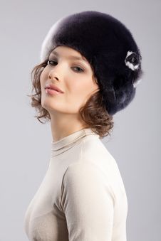 Woman In A Fur Hat Royalty Free Stock Photo