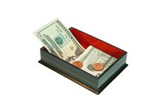 Green Casket With Money Isolated Royalty Free Stock Photography