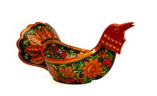 Russian Wooden Bowl In Shape Of Bird Isolated Stock Images Russian Wooden Bowl In Shape Of Bird Isolated Stock Images