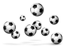 Soccer Balls Rain Stock Image