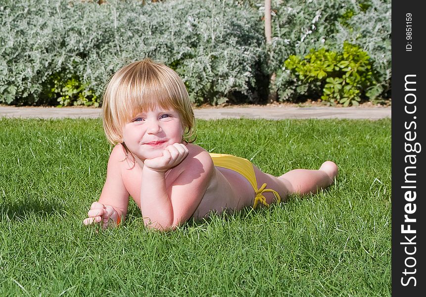 Beautiful little girl in nature