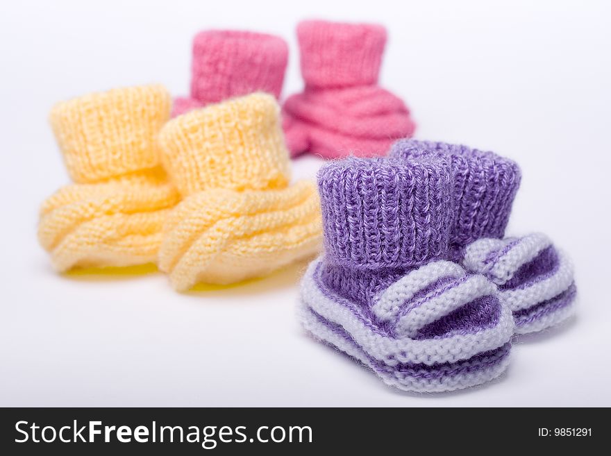 Home made shoes for babies made from yarn. Home made shoes for babies made from yarn