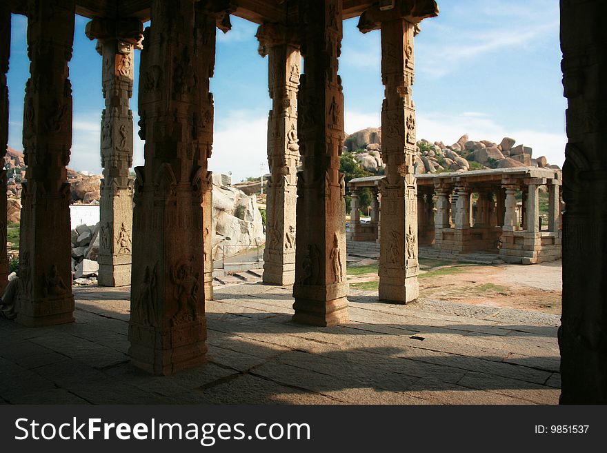 Temple in ancient town Hampi, India